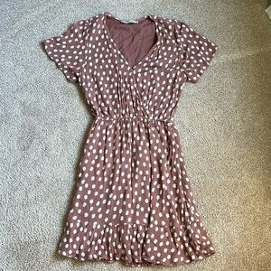 Abercrombie & Fitch Mauve Pink Polka Dot Dress Size Medium